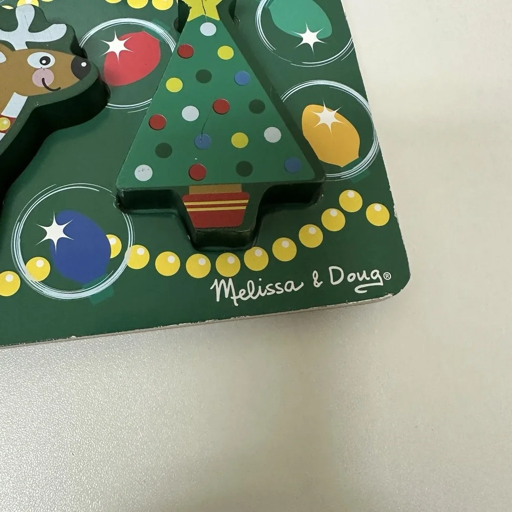 Melissa & Doug Christmas Tree Wooden Chunky Puzzle Kids 2+